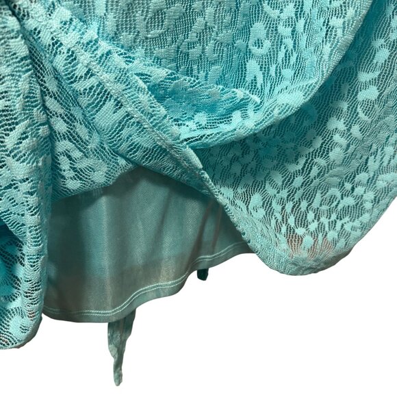 C.D. Daniels 2X Turquoise Short Sleeve Tie-Front Top blouse - Picture 10 of 12